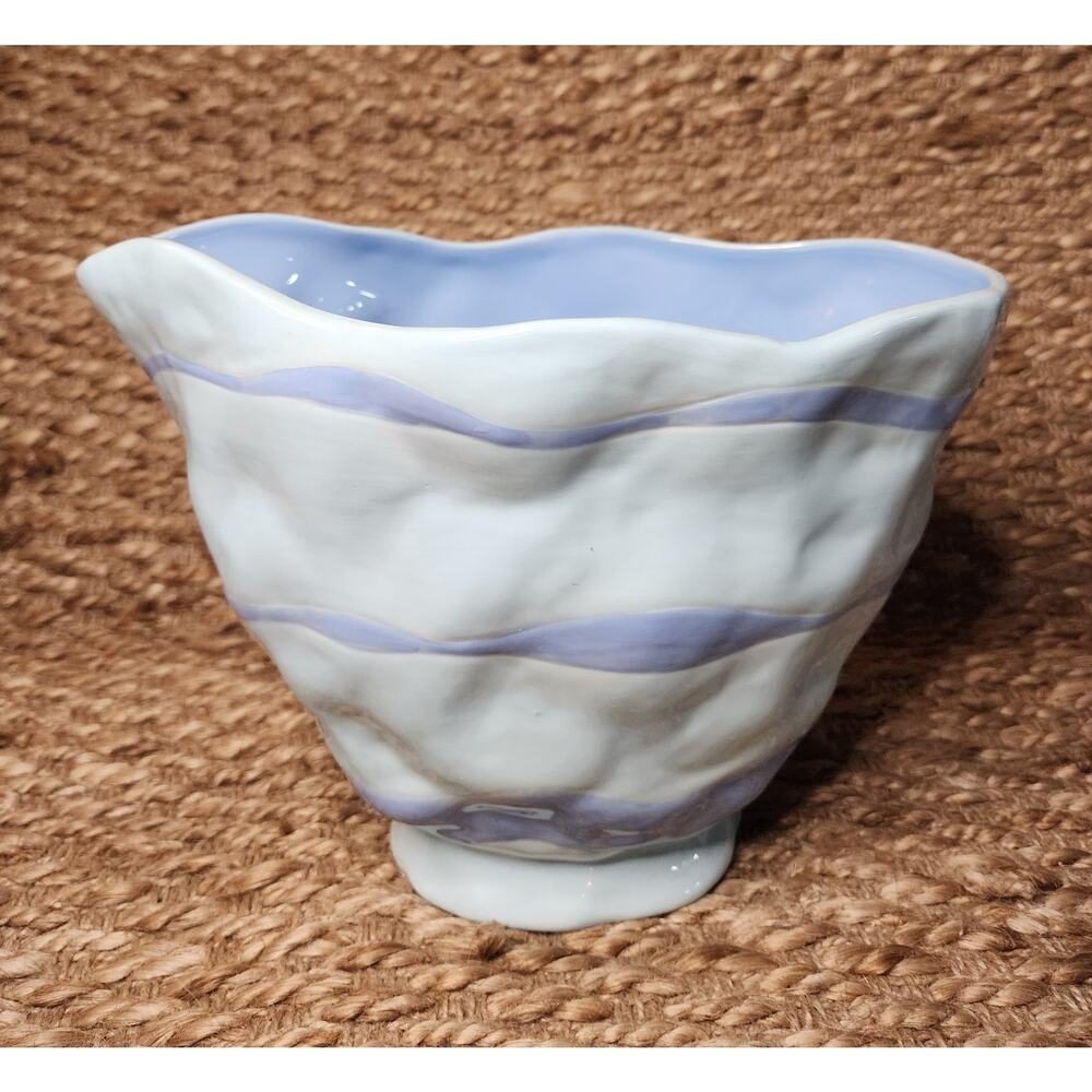 Vintage Côte d'Azur Blue Ceramic Planter Vase Centerpiece Home Decor